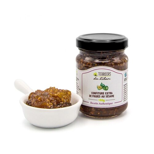 Terroirs du Liban - Confiture Extra de Figues au Sésame - 180 g - Artisanale et Naturelle