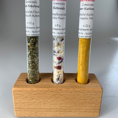 3er Set mit  Blütensalz,Ingwer-Kurkuma-Salz,Kräutersalz