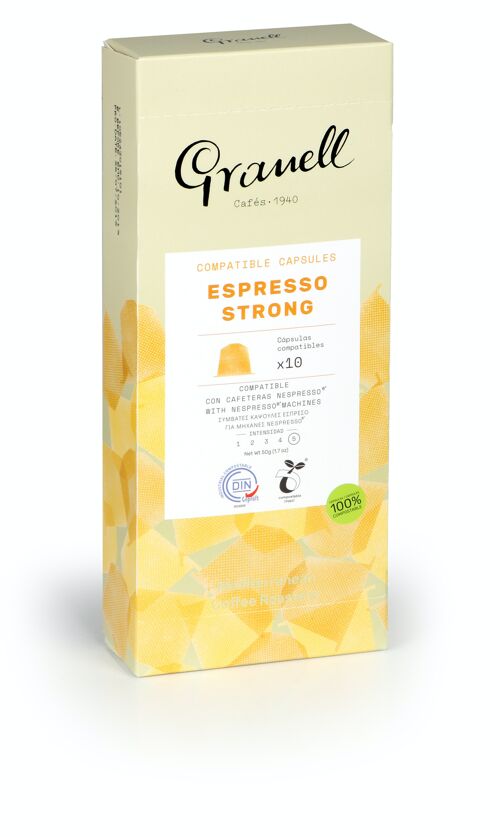 Espresso Intense - Capsulas compostables compatibles con Nespresso