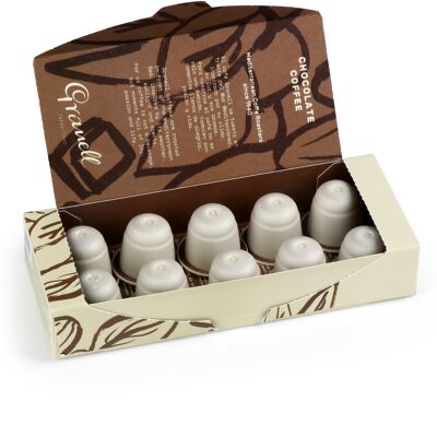 Chocolate- Compostable capsules compatible with Nespresso