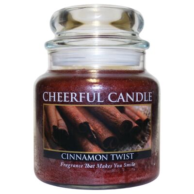 16Oz Cheerful Candle-Cinnamon Twist