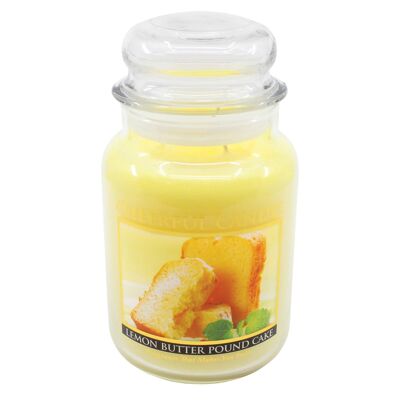 Bizcocho alegre de mantequilla de limón y vela de 24 oz