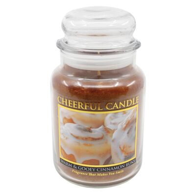24Oz Cheerful Candle-Warm & Gooey Cinnamon Buns