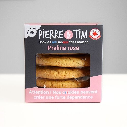 Boîte de 5 cookies praline rose