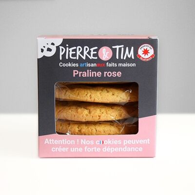 Box of 5 pink praline cookies