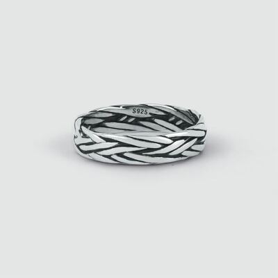 Latif - Thin Sterling Silver Braided Ring