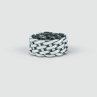 Faiz - Thick Sterling Silver Braided Ring