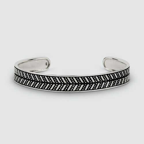 Danyal - Wide Silver Cuff Bracelet