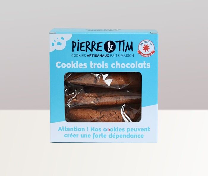 Caja de 5 galletas tres chocolates