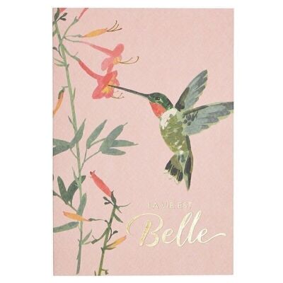 HOT GOLD FLOWERFULL CARD - COLIBRI FLOWER