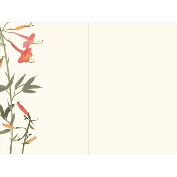Carte flowerfull or a chaud - fleur colibri 2