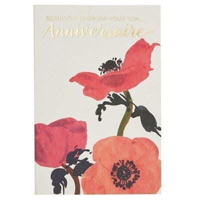 HOT GOLD BLUMENKARTE - ANEMONE WEISSER HINTERGRUND