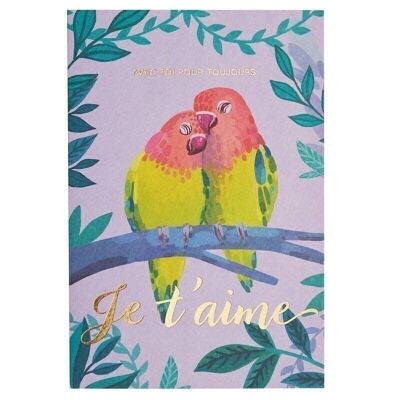 HOT GOLD FLOWERFULL CARD - PARROTS