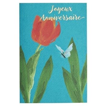 Carte flowerfull or a chaud - tulipe rouge 1