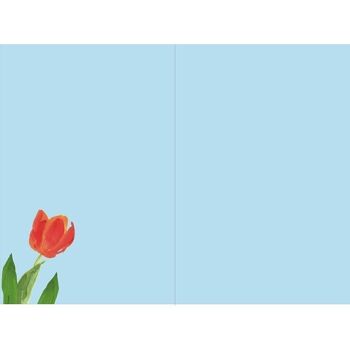 Carte flowerfull or a chaud - tulipe rouge 2