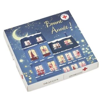 Carte de voeux coffret croix rouge - nuit de noel 1