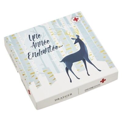 Carte de voeux coffret croix rouge - foret enchantee