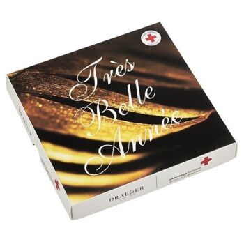 Carte de voeux coffret croix rouge - plumes 1