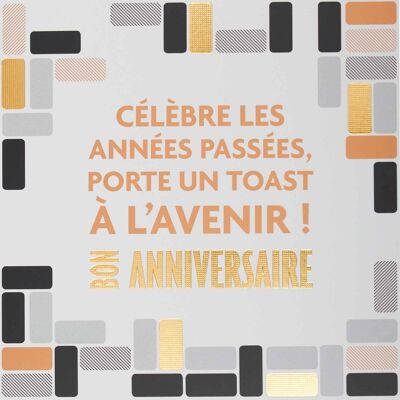 Carte black & gold - anniversaire c12