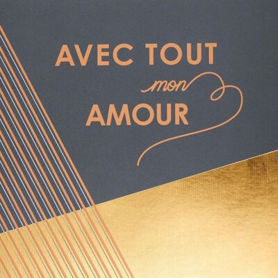 Carte black & gold - amour