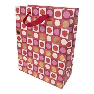 LARGE GIFT BAG - RED GEO