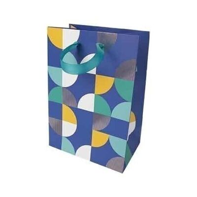 SMALL GIFT BAG - BLUE DOTS GEO