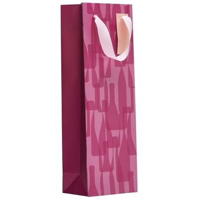 Sac cadeau bouteille - all over rose