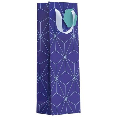 BOTTLE GIFT BAG - ORIGAMI BLUE