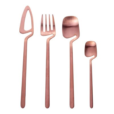 Forchette - Accessori da cucina - Set posate Miley - Oro rosa - Stoviglie
