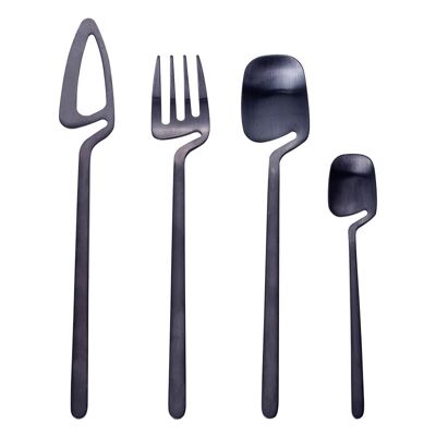 Spoons - Kitchen Accessories - Miley Cutlery Set - Black - Tableware