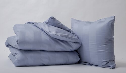 Duvet cover in 100 % cotton satin, light blue, size: 140 x 220 cm