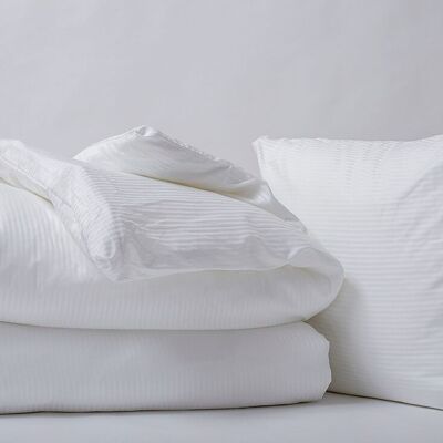 Bettbezug aus 100 % Baumwollsatin, weiß, Größe: 140 x 220 cm