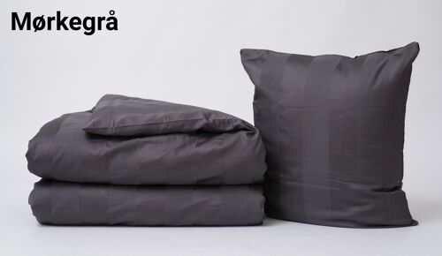 Duvet cover in 100 % cotton satin, dark grey, size: 140 x 200 cm