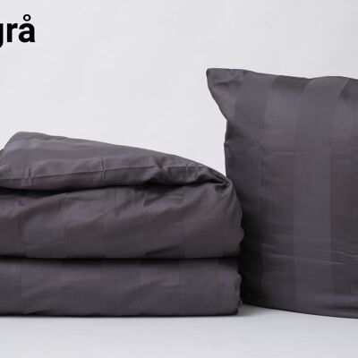 Bettbezug aus 100 % Baumwollsatin, dunkelgrau, Größe: 140 x 220 cm