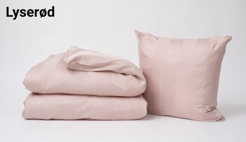 Housse de couette en 100 % satin de coton, rose, dimension : 140 x 200 cm 1