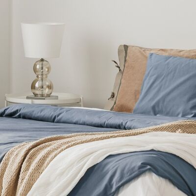 Duvet cover in 100 % cotton satin, whole colour: light blue, size: 140 x 200 cm