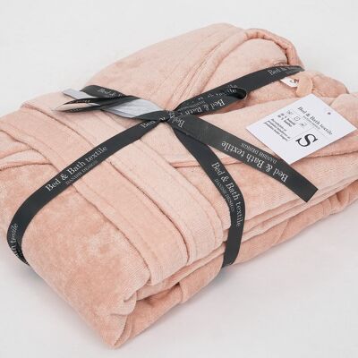 Peignoir en mélange 50 % bambou et 50 % coton égyptien, rose