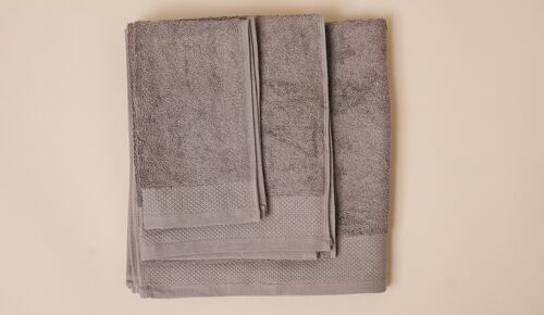 Tre-pack towel set, 50 % bamboo and 50 % egyptian cotton blend, sizes: 30 x 50 cm, 50 x 90 cm, 70 x 140 cm, colour: gray
