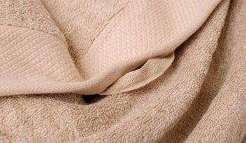 Lot de serviettes Tre-pack, mélange 50 % bambou et 50 % coton égyptien, dimensions : 30 x 50 cm, 50 x 90 cm, 70 x 140 cm, couleur : beige 3
