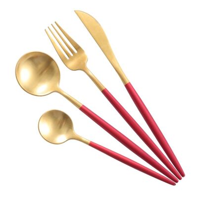 Cutlery - Tableware - Viola Cutlery Set - Red - Kitchen Accessories