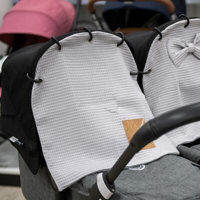 Stroller Curtain with a cork, Light grey