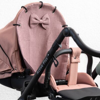 Kinderwagenvorhang mit Schleife, Altmauve