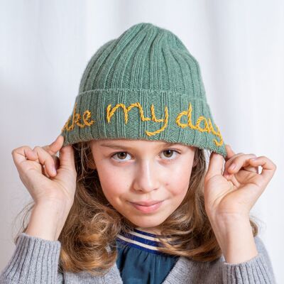 Beanie heather green - to customize -