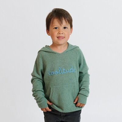 Kid hoodie heather green - to customize -