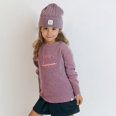 Kid sweater heather pink - to customize -