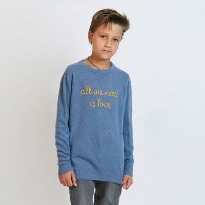 Kid sweater heather blue - to customize -