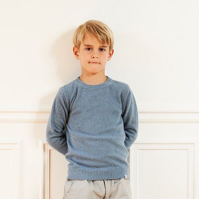 Kid sweater heather blue