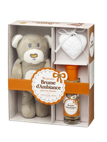 Coffret Cadeau - MA PREMIÈRE BRUME D'AMBIANCE - Spray d'ambiance 30ml + Pierre Céramique + Doudou