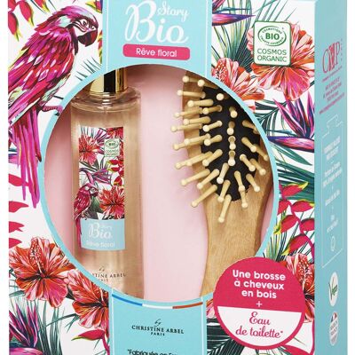 Coffret Cadeau - STORY BIO Rêve Floral - Eau de Toilette 50ml + Brosse à Cheveux en Bois