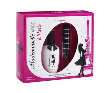 Coffret Cadeau - MADEMOISELLE ARBEL à Paris - Eau de Toilette 100ml + Vaporisateur de sac